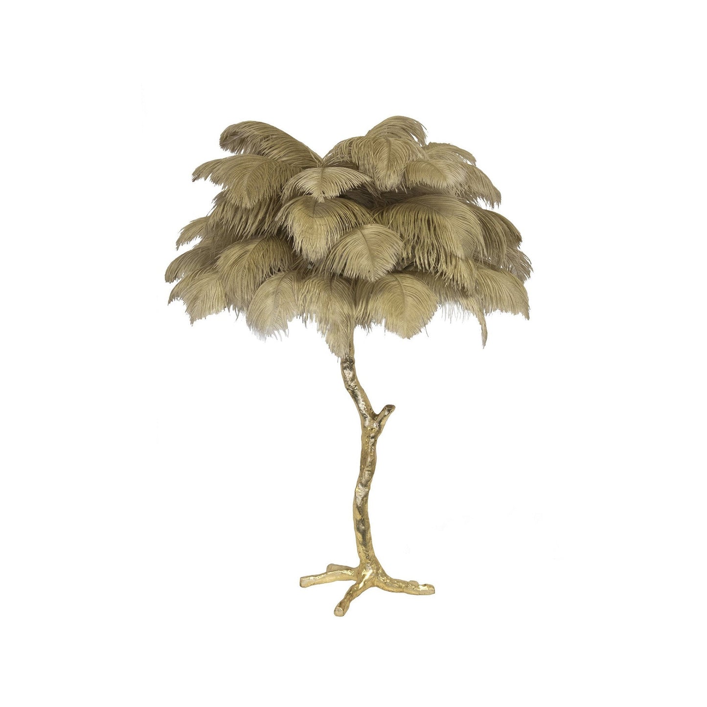 Lámpara de Mesa con Plumas de Avestruz