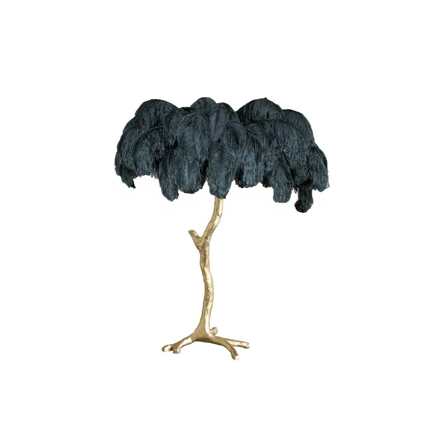 Lámpara de Mesa con Plumas de Avestruz