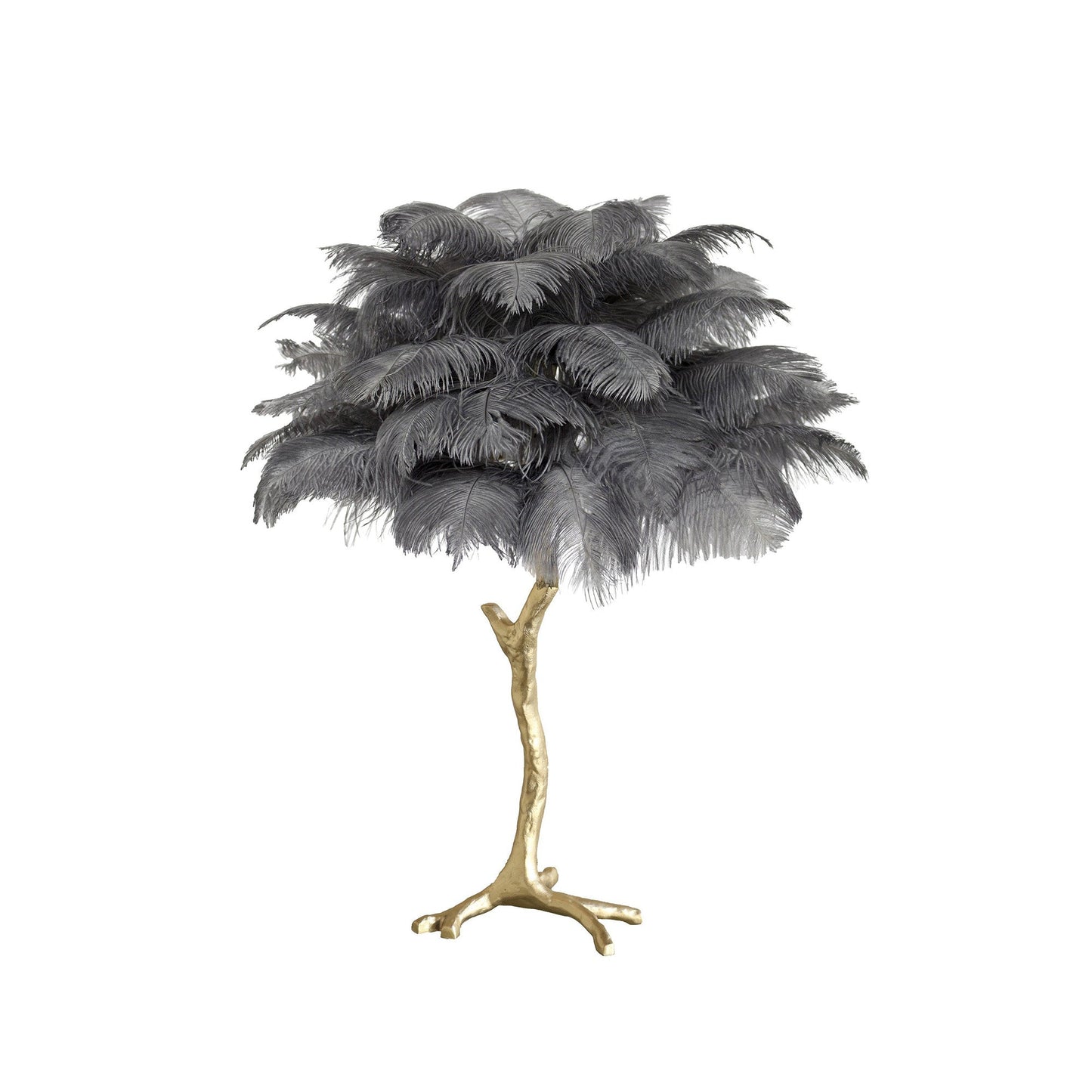 Lámpara de Mesa con Plumas de Avestruz