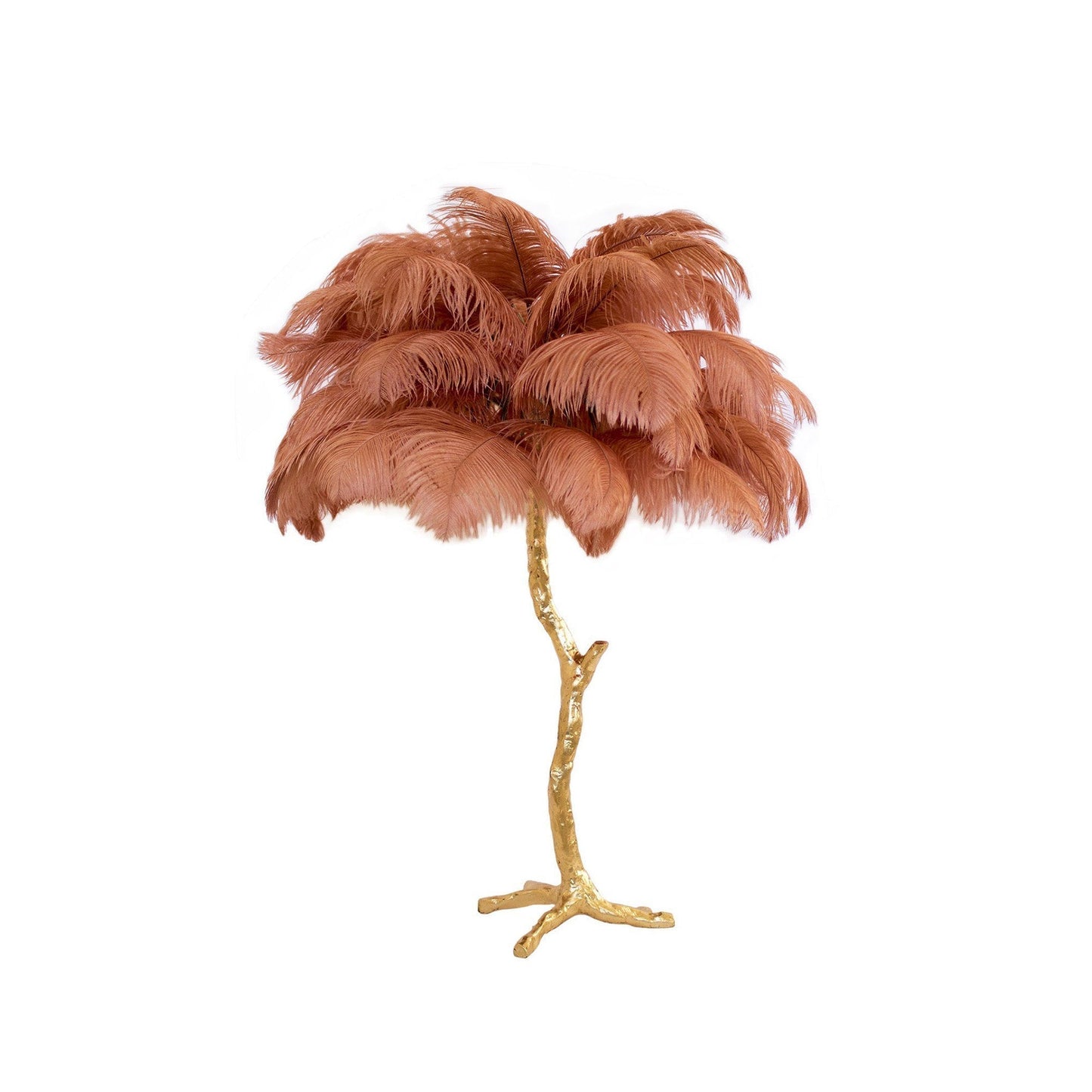 Lámpara de Mesa con Plumas de Avestruz