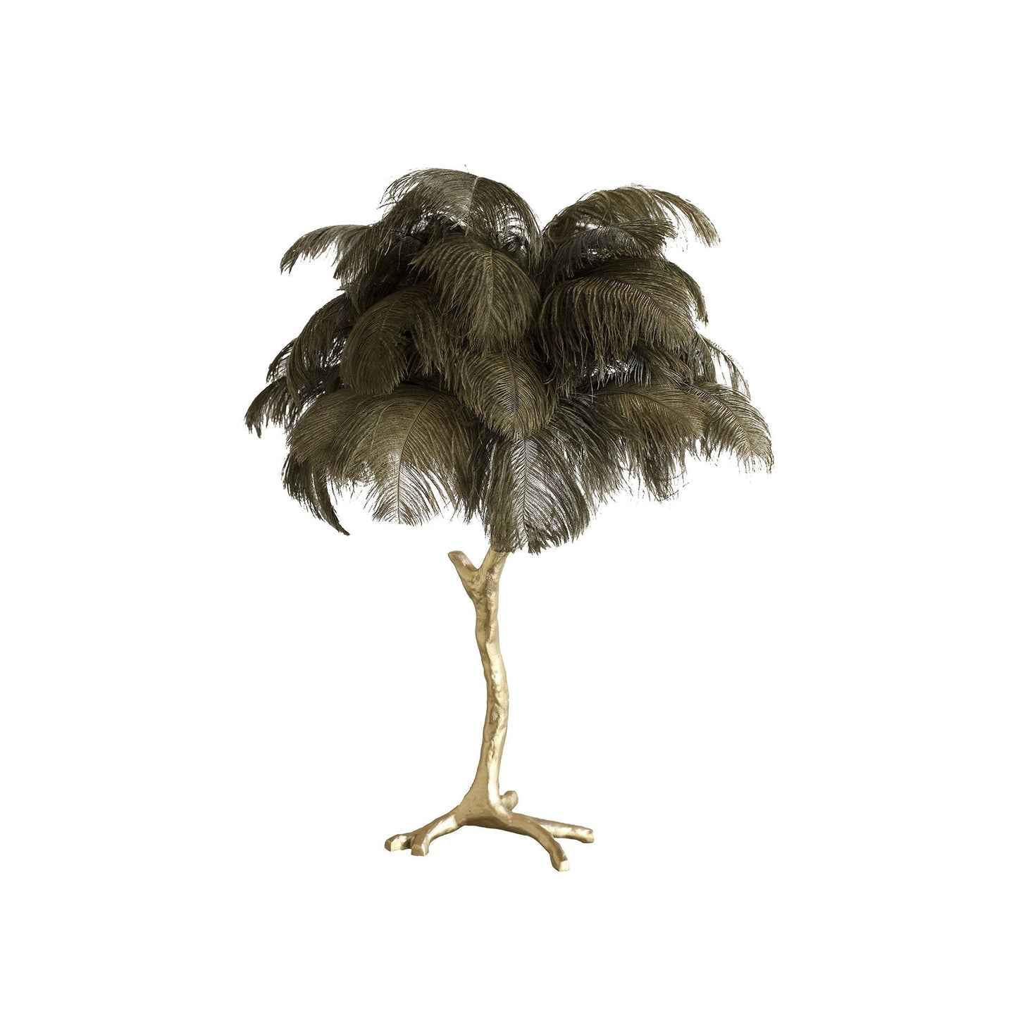 Lámpara de Mesa con Plumas de Avestruz