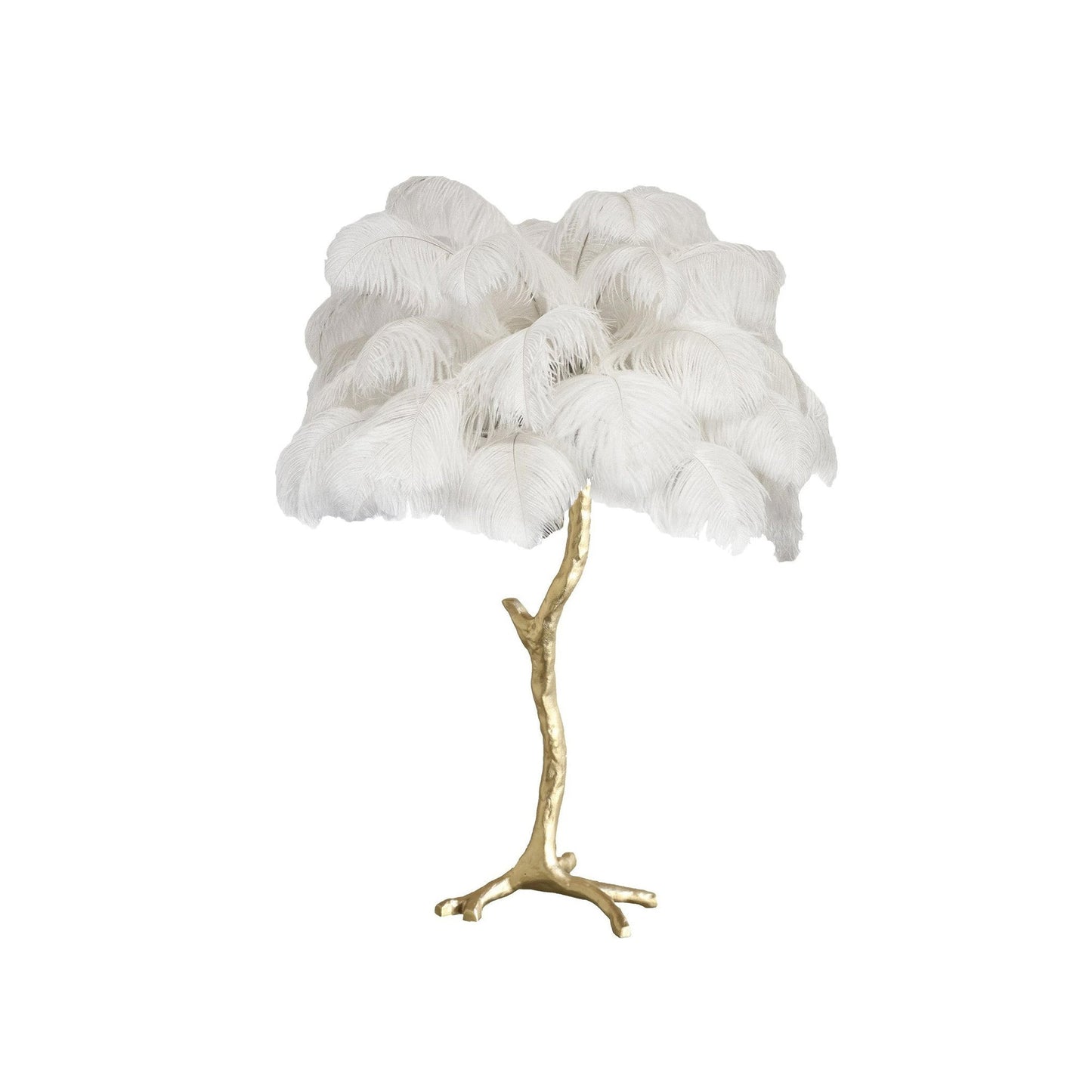 Lámpara de Mesa con Plumas de Avestruz