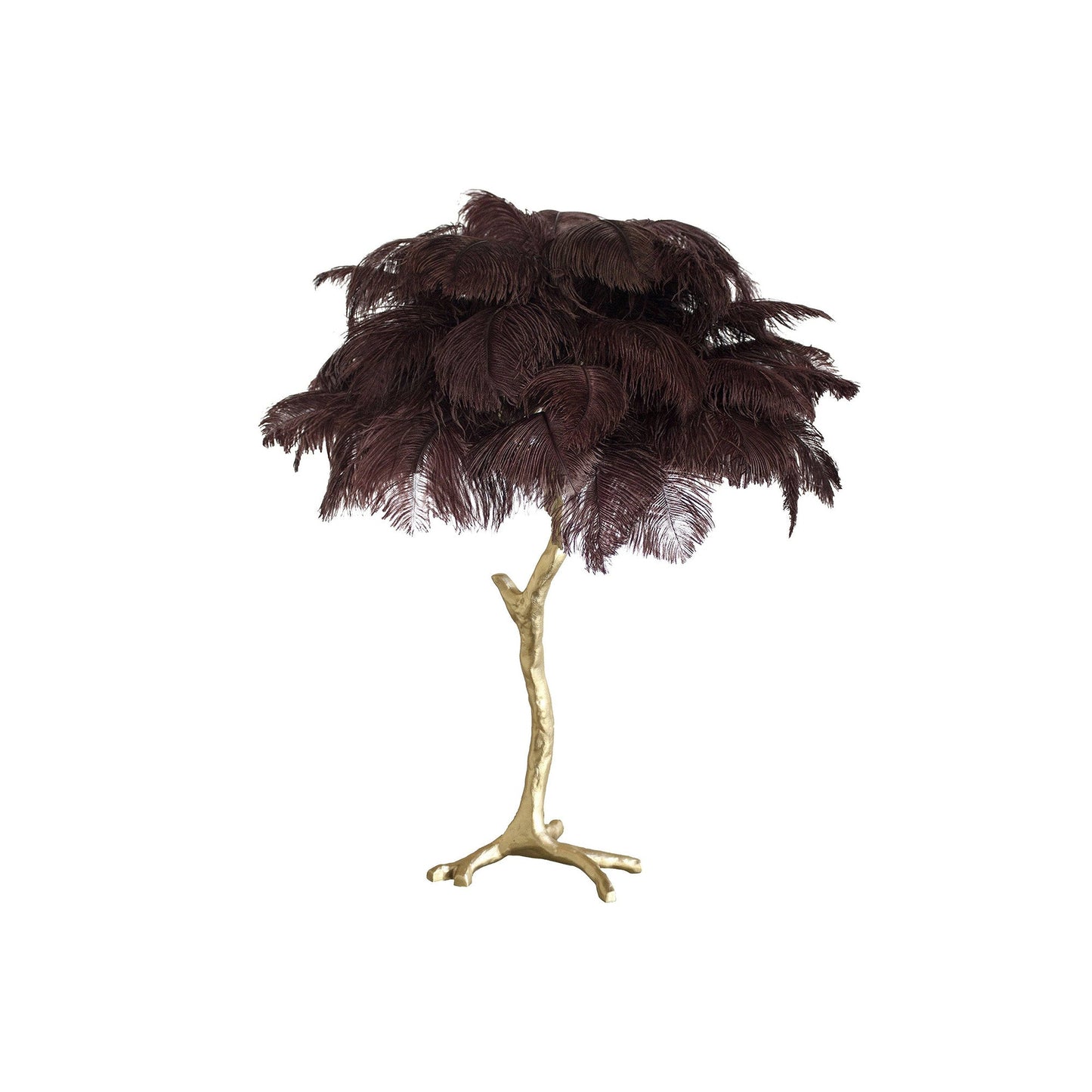 Lámpara de Mesa con Plumas de Avestruz