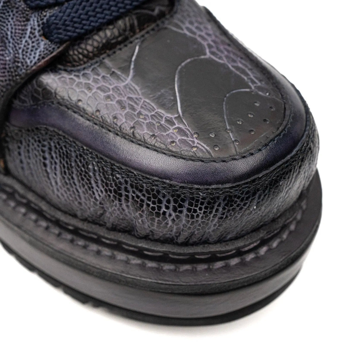 Purple Platform Lizard Leather Sneakers