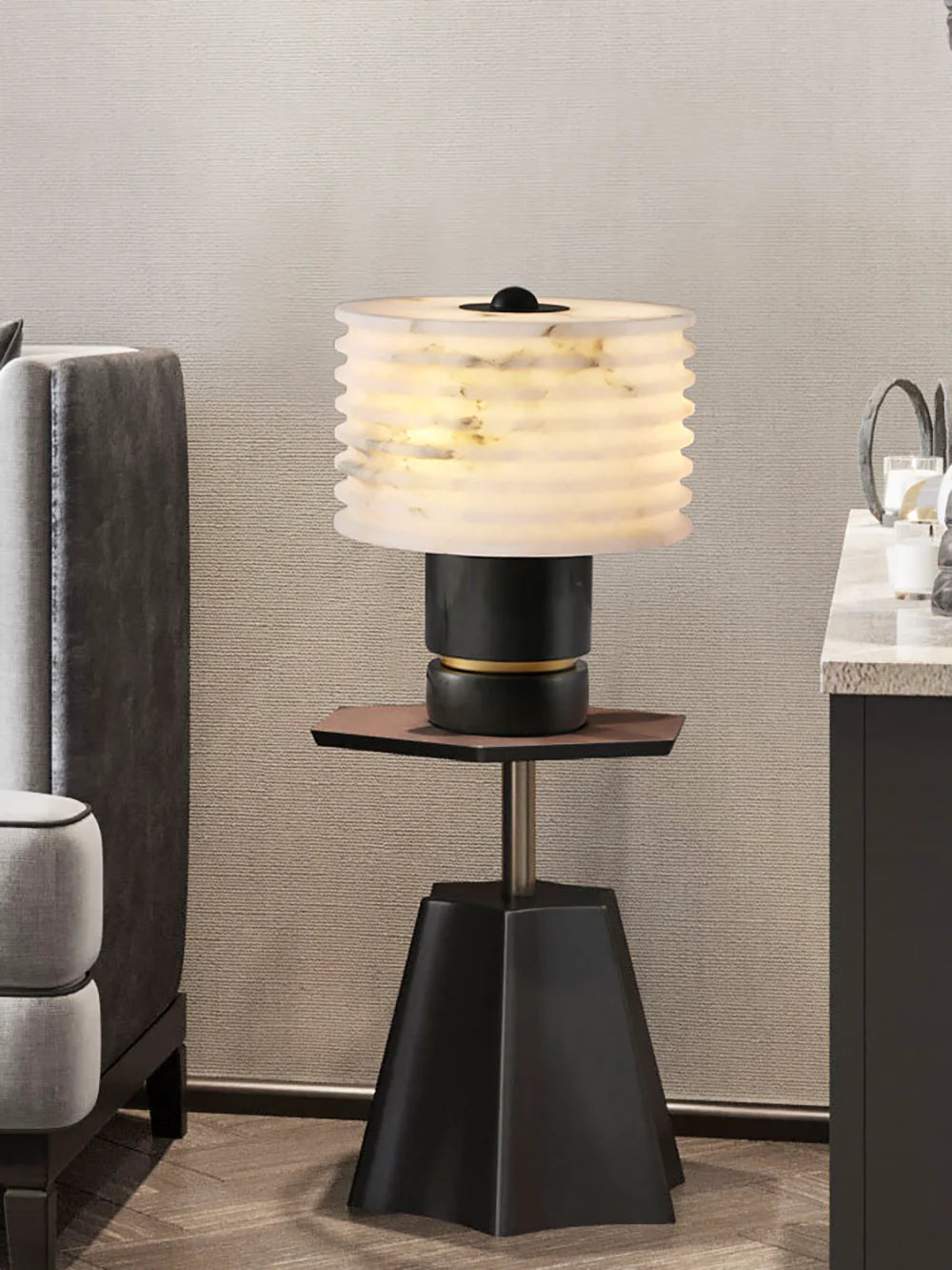 Lámpara de mesa moderna de alabastro Outela