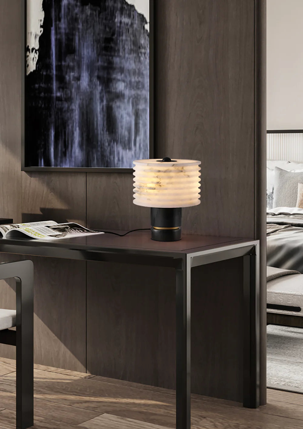 Lámpara de mesa moderna de alabastro Outela
