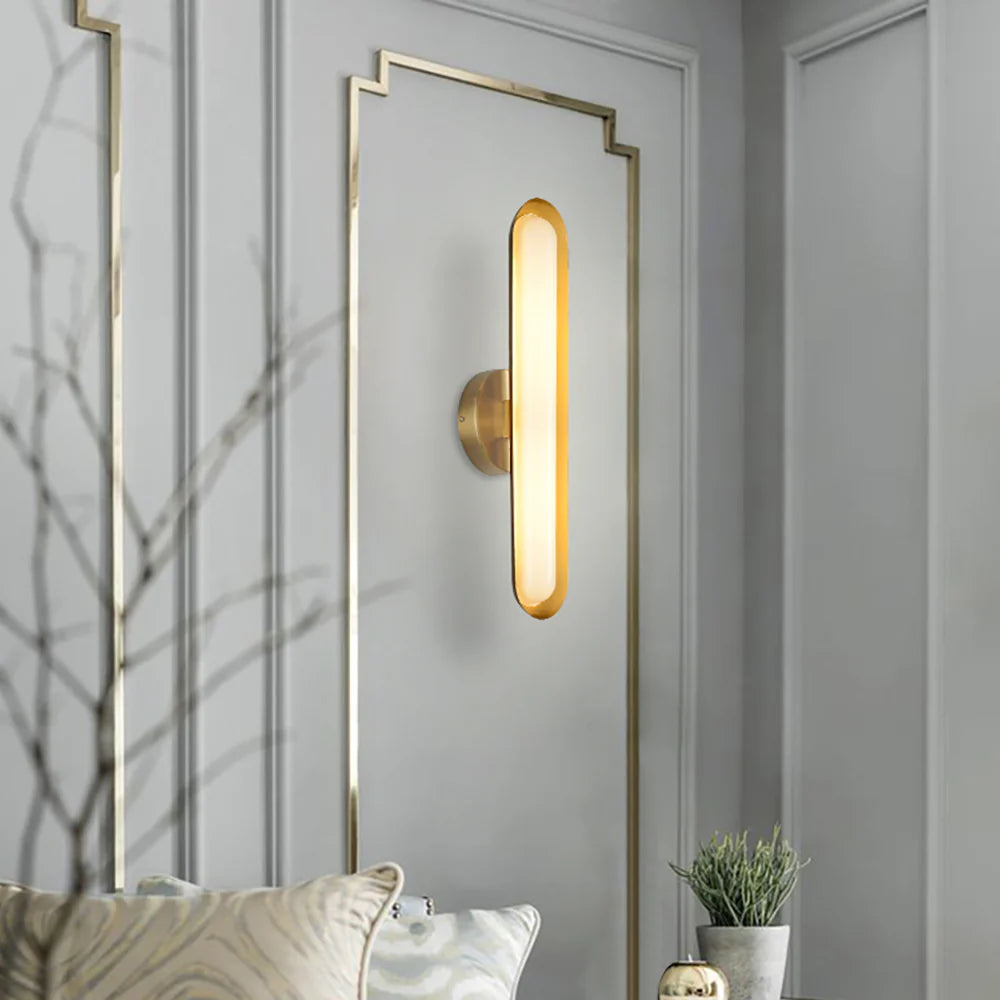 Aplique de pared metálico ovalado moderno