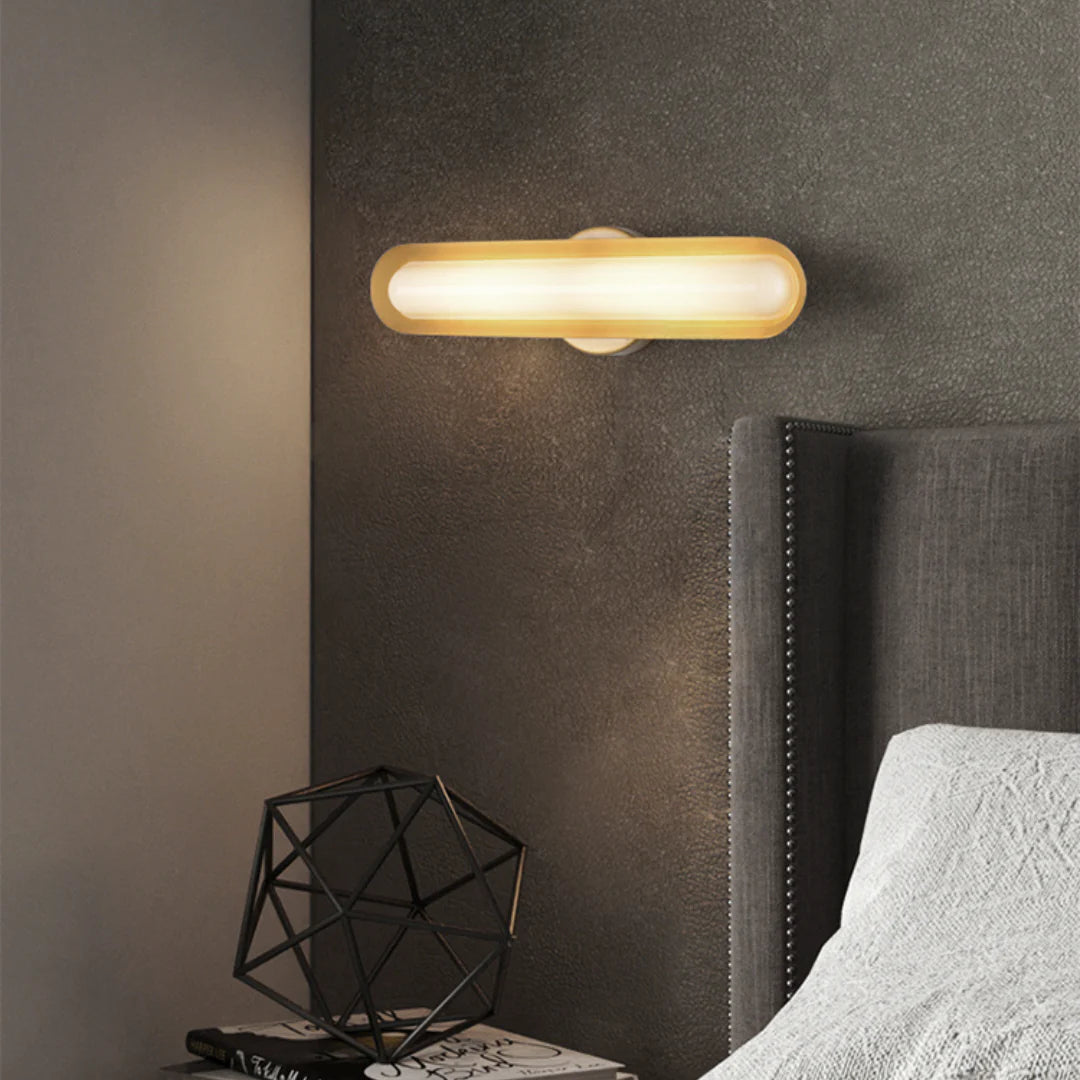 Aplique de pared metálico ovalado moderno
