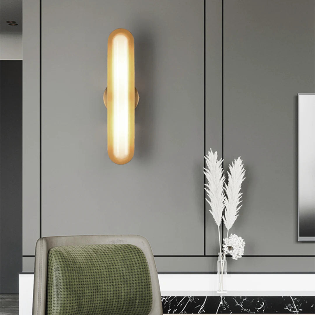 Aplique de pared metálico ovalado moderno