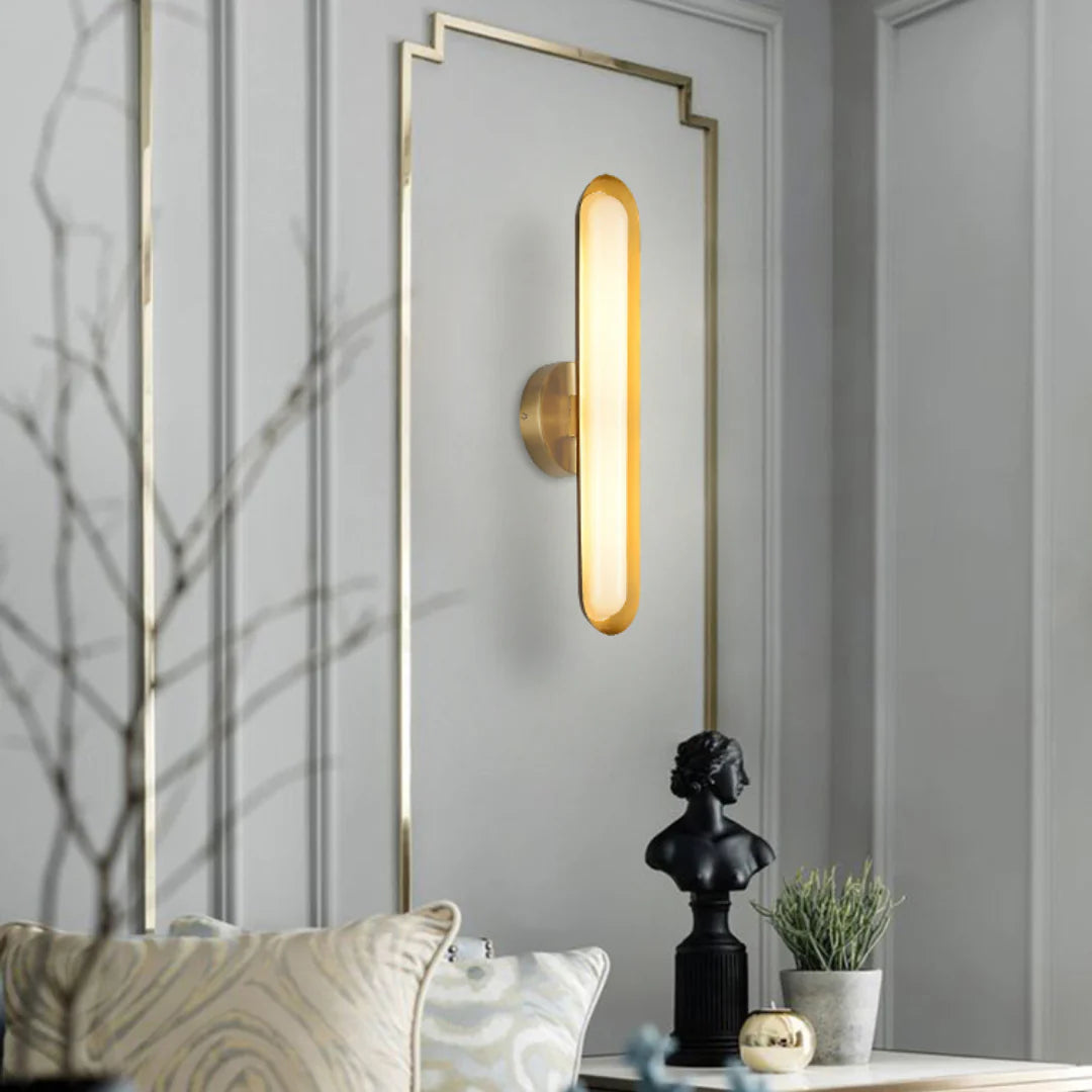 Aplique de pared metálico ovalado moderno