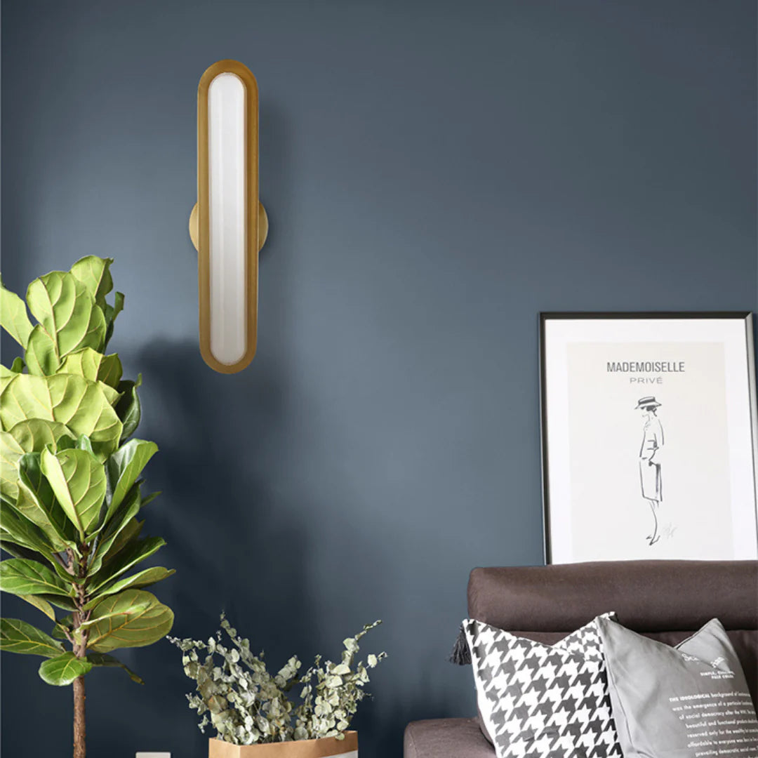 Aplique de pared metálico ovalado moderno