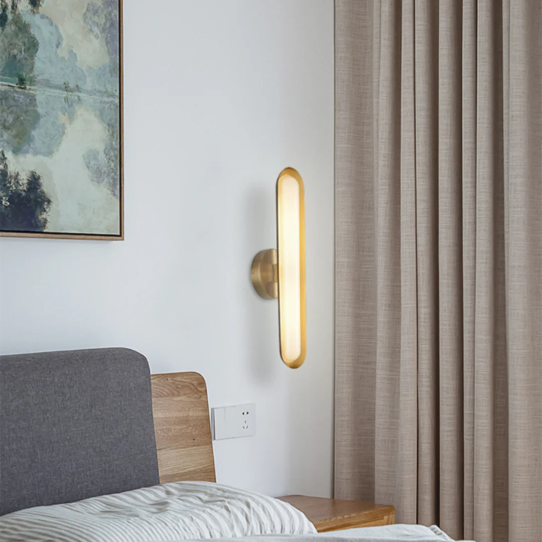 Aplique de pared metálico ovalado moderno