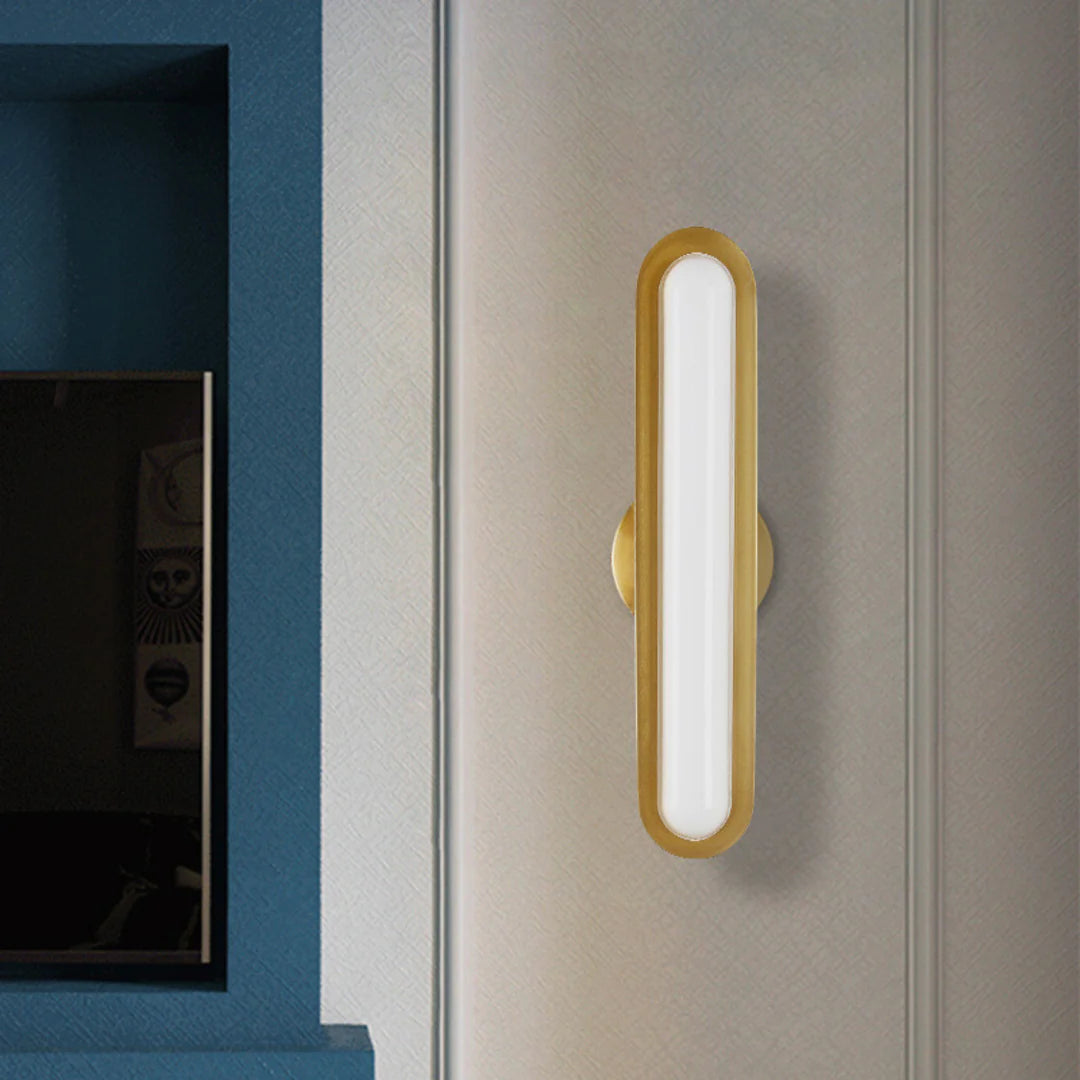 Aplique de pared metálico ovalado moderno