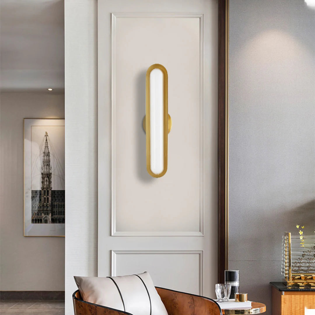 Aplique de pared metálico ovalado moderno
