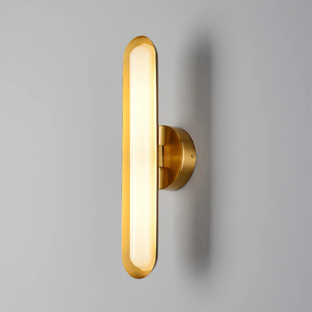 Aplique de pared metálico ovalado moderno