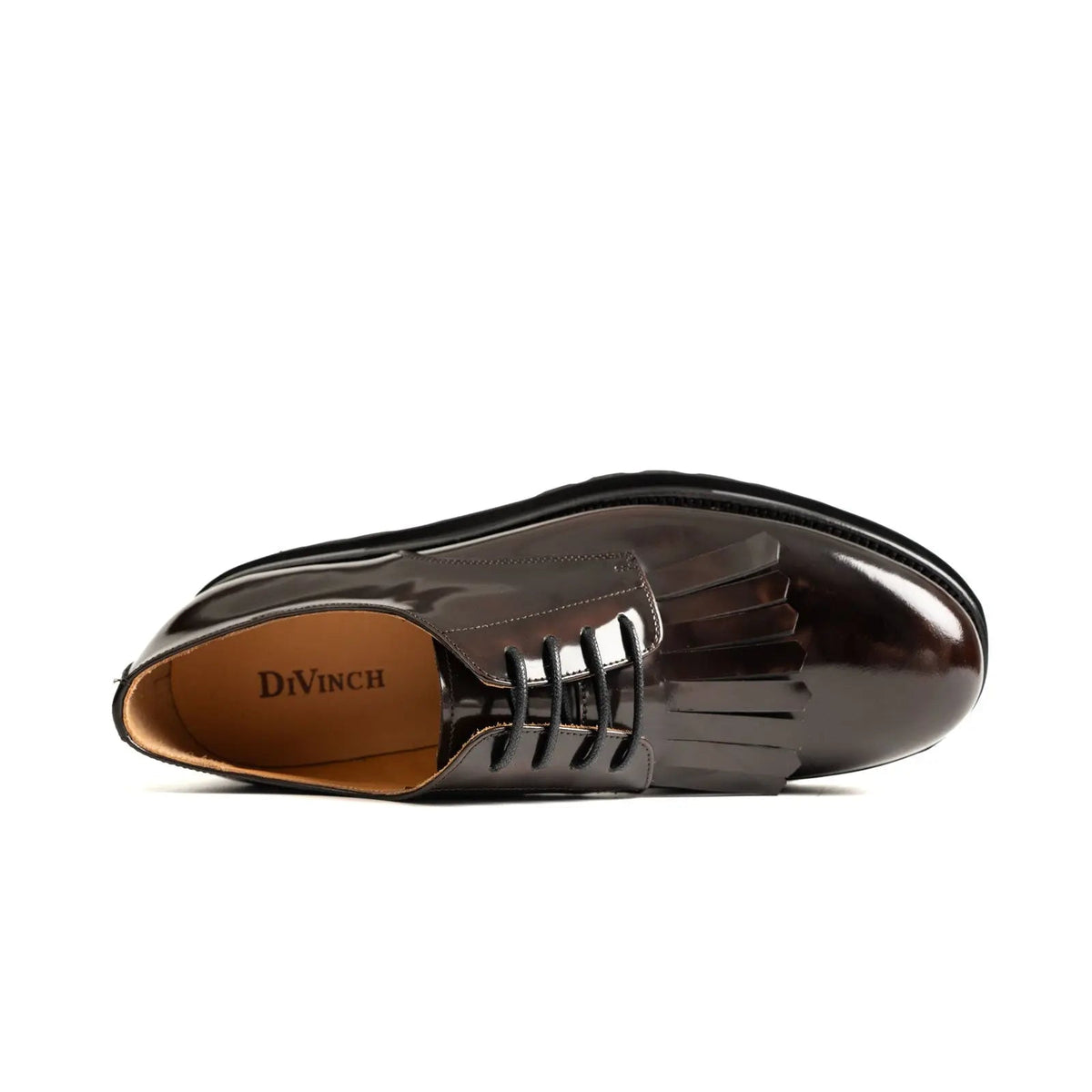 Dark Brown Kiltie Calf Leather Derby Shoes
