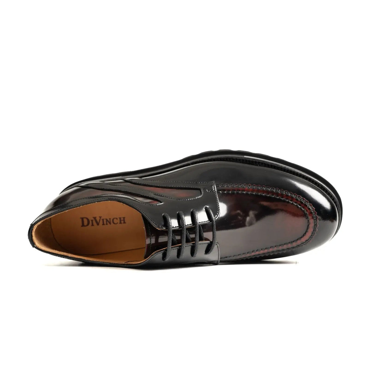 Burgundy Calf Leather Derby Shoes