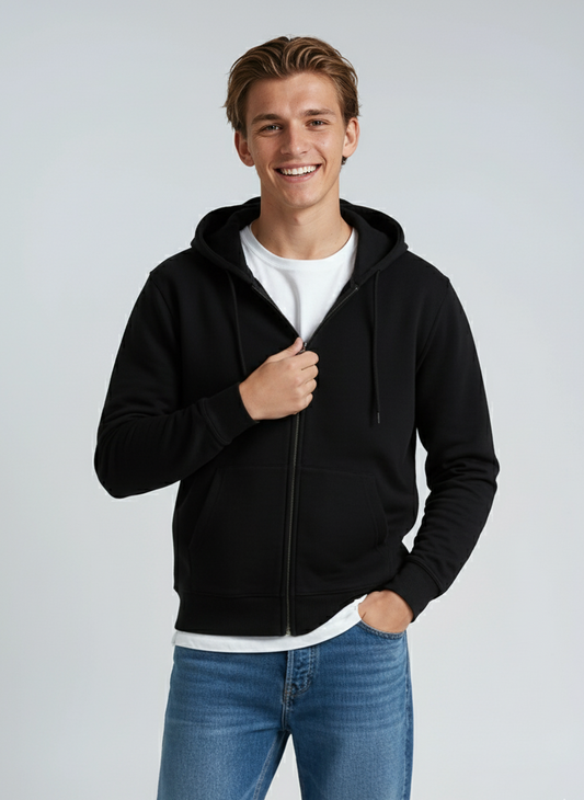 Sudadera con capucha y cremallera de peso medio P2008