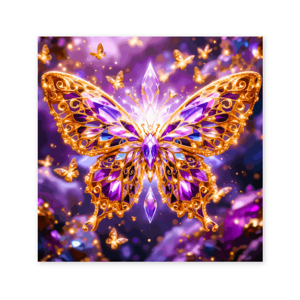 Purple Crystal Butterfly 36 Color Paint by Number Kit (Made in USA)