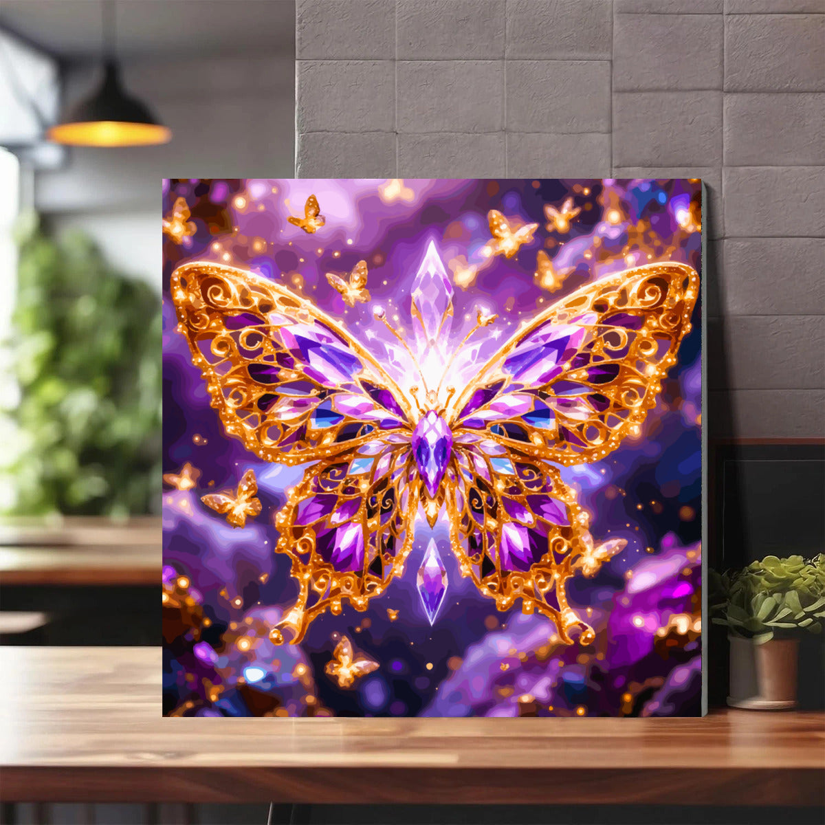 Purple Crystal Butterfly 36 Color Paint by Number Kit (Made in USA)
