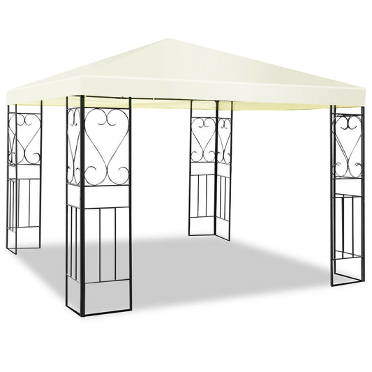 Cenador exterior de 3 x 3 m con estructura de acero y toldo de poliéster impermeable
