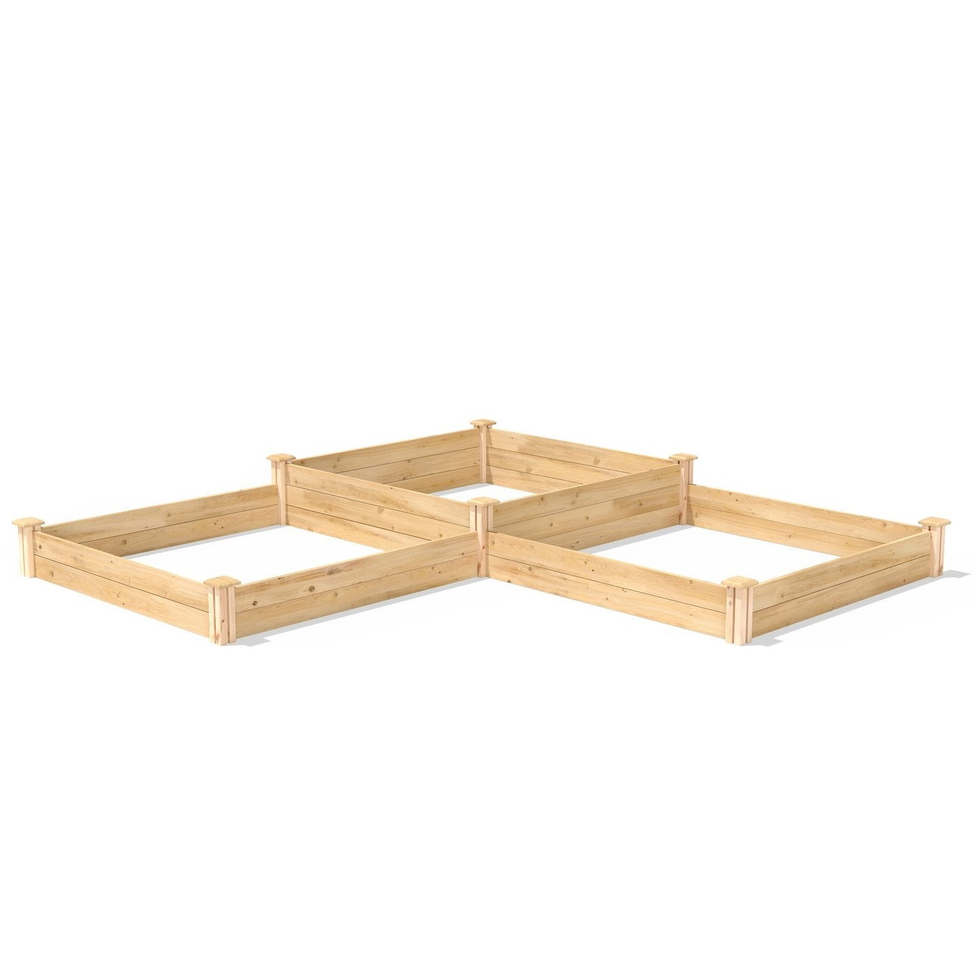 Huerto Elevado de Madera de Pino Estilo Rústico 1.2 m x 3.6 m - Hecho en EE. UU.