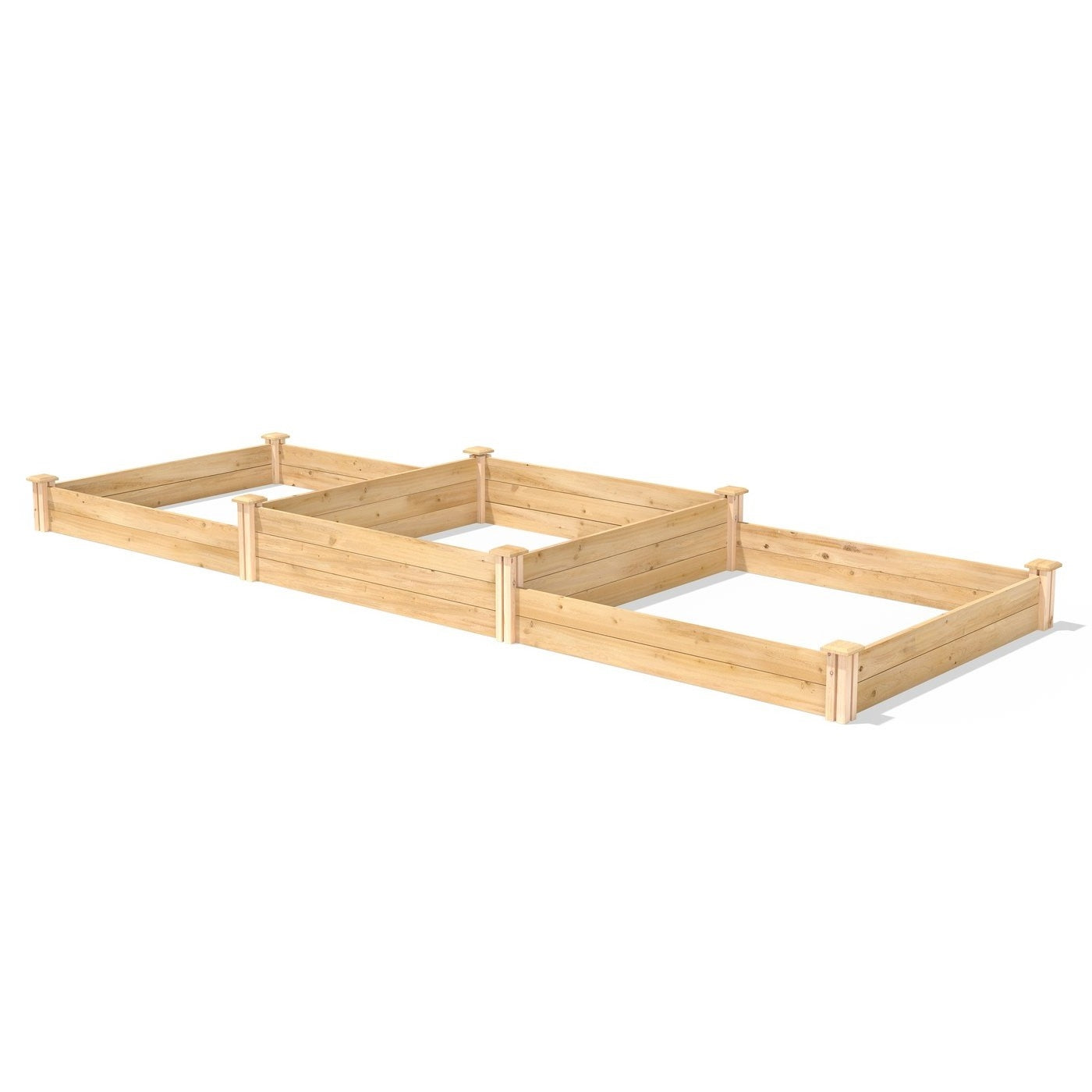 Huerto Elevado de Madera de Pino Estilo Rústico 1.2 m x 3.6 m - Hecho en EE. UU.