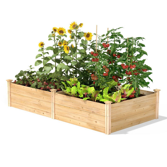 Maceta alta de madera de pino de 17 pulgadas y 4 x 8 pies - Hecho en EE. UU.