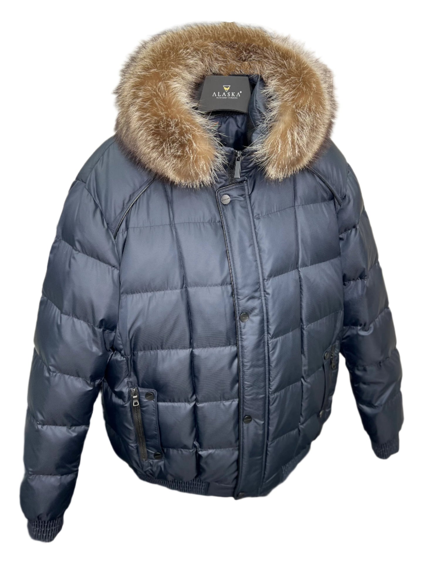 Chaqueta acolchada con aislamiento Sorona® y ribete de piel auténtica
