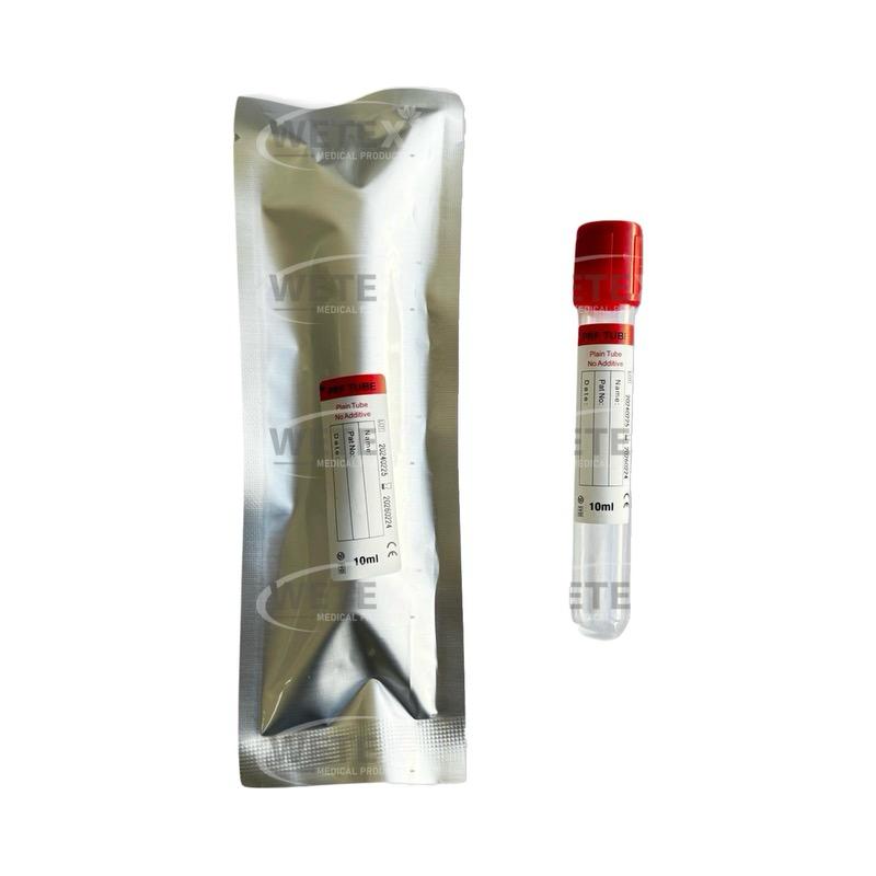 Tubos PRF (Fibrina Rica en Plaquetas), vidrio de 10 ml, sin aditivos.