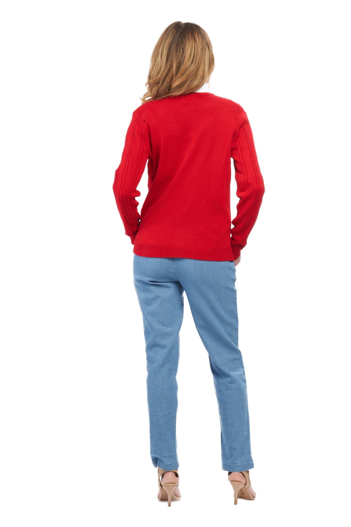 Cárdigan clásico de punto trenzado con botones para mujer de acrílico suave