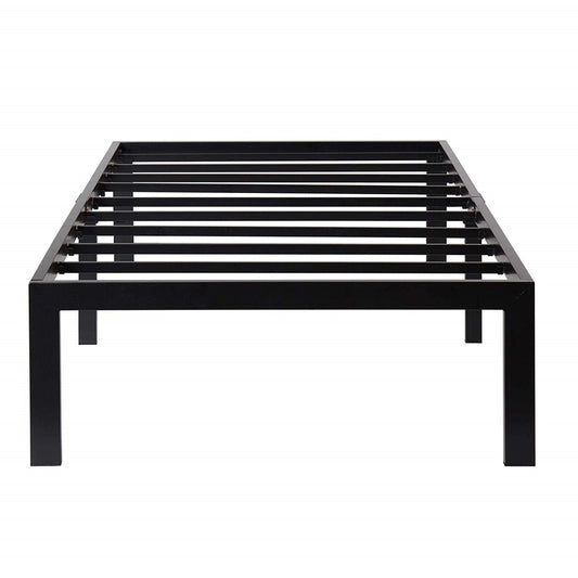 Base de cama de plataforma de metal negra resistente moderna tamaño doble