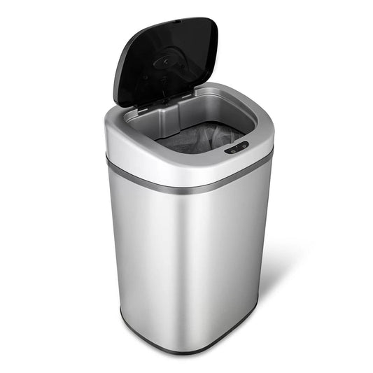 Bote de basura de cocina de acero inoxidable de 21 galones con tapa con sensor de movimiento