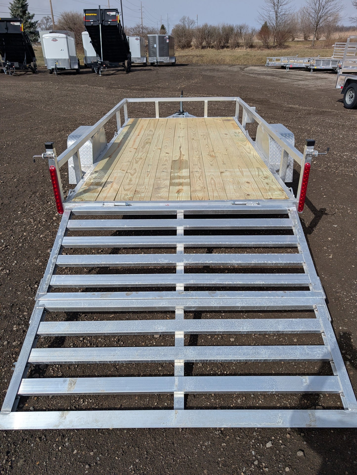 Silver Ox 6x12 Single Axle Aluminum Utility Trailer with Bi Fold Gate
