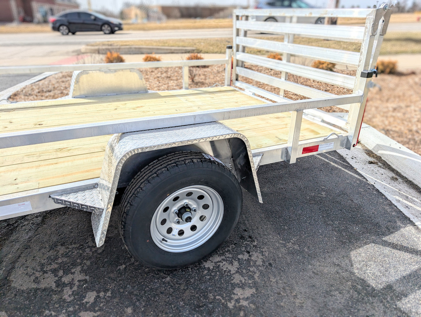 Silver Ox 6x12 Single Axle Aluminum Utility Trailer with Bi Fold Gate