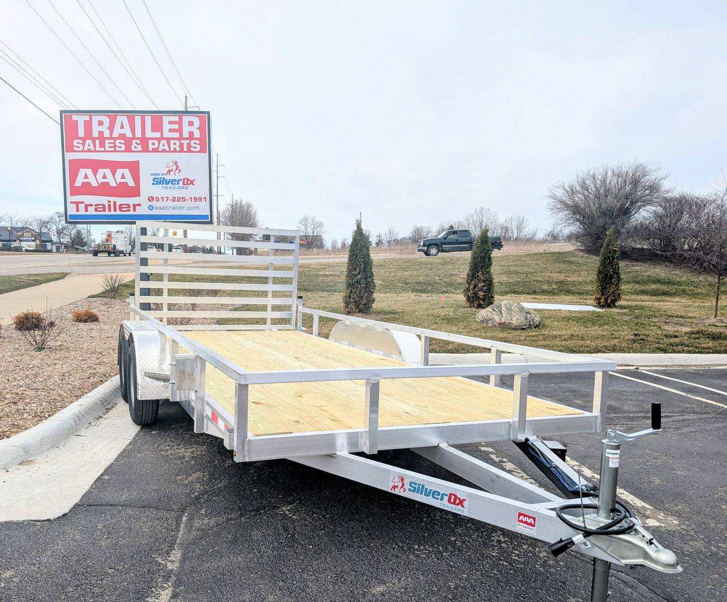 Silver Ox 7x16 Aluminum Tandem Axle Utility Trailer – Rear Ramp – Electric Brakes | AAA Trailer