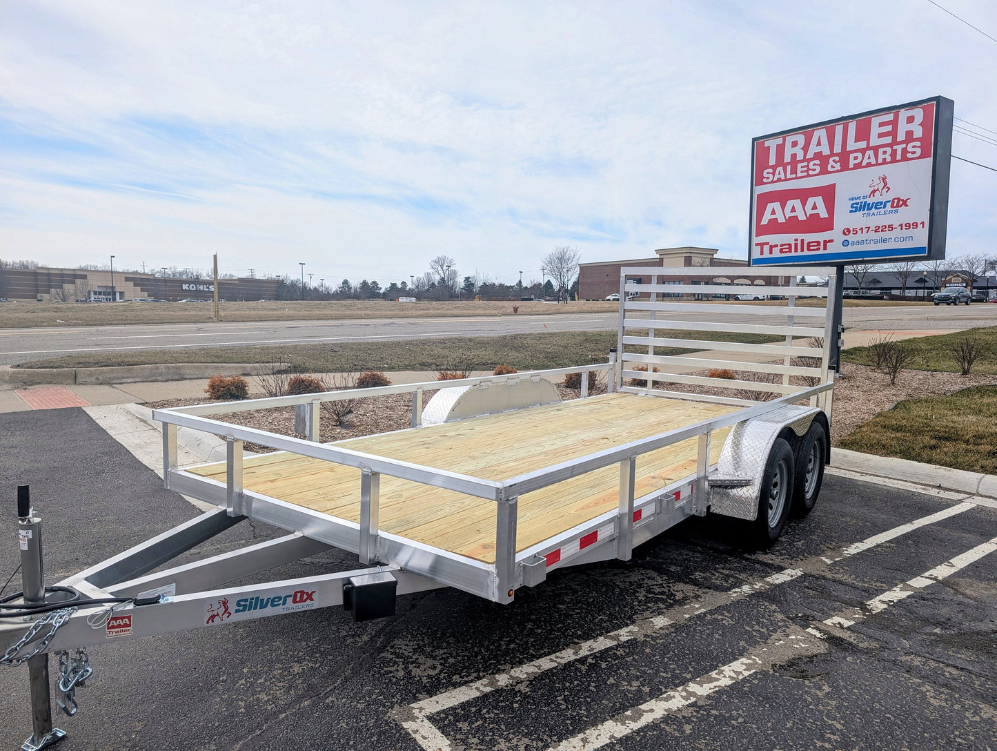 Silver Ox 7x16 Aluminum Tandem Axle Utility Trailer – Rear Ramp – Electric Brakes | AAA Trailer