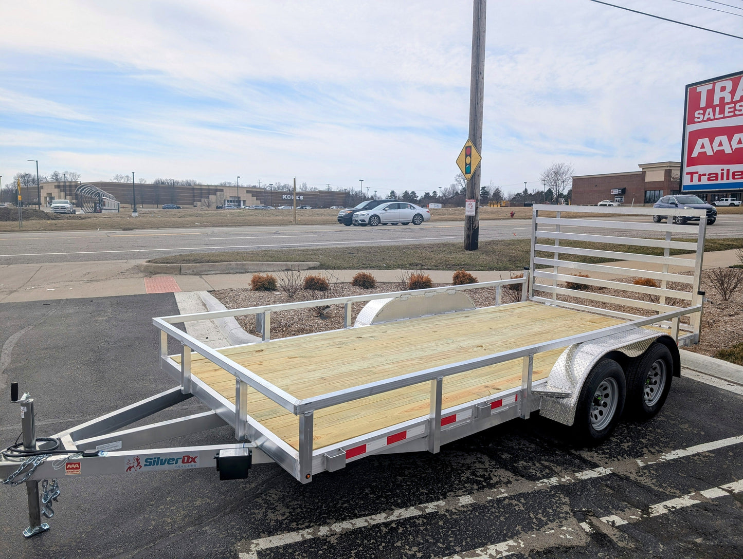 Silver Ox 7x16 Aluminum Tandem Axle Utility Trailer – Rear Ramp – Electric Brakes | AAA Trailer