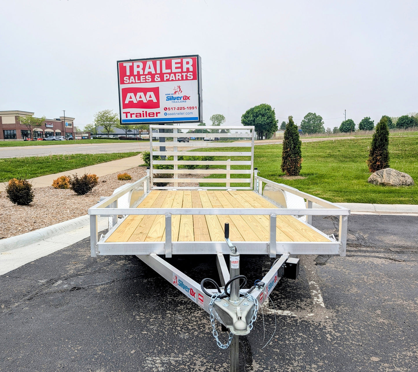 Silver Ox 7x16 Tandem Axle Aluminum Utility Trailer with Heavy Duty Package