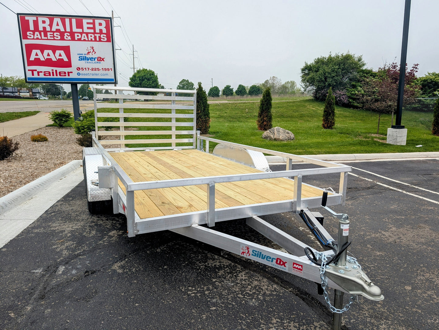 Silver Ox 7x14 Aluminum Tandem Axle Utility Trailer – HD Ramp – Brakes on Both Axles | AAA Trailer