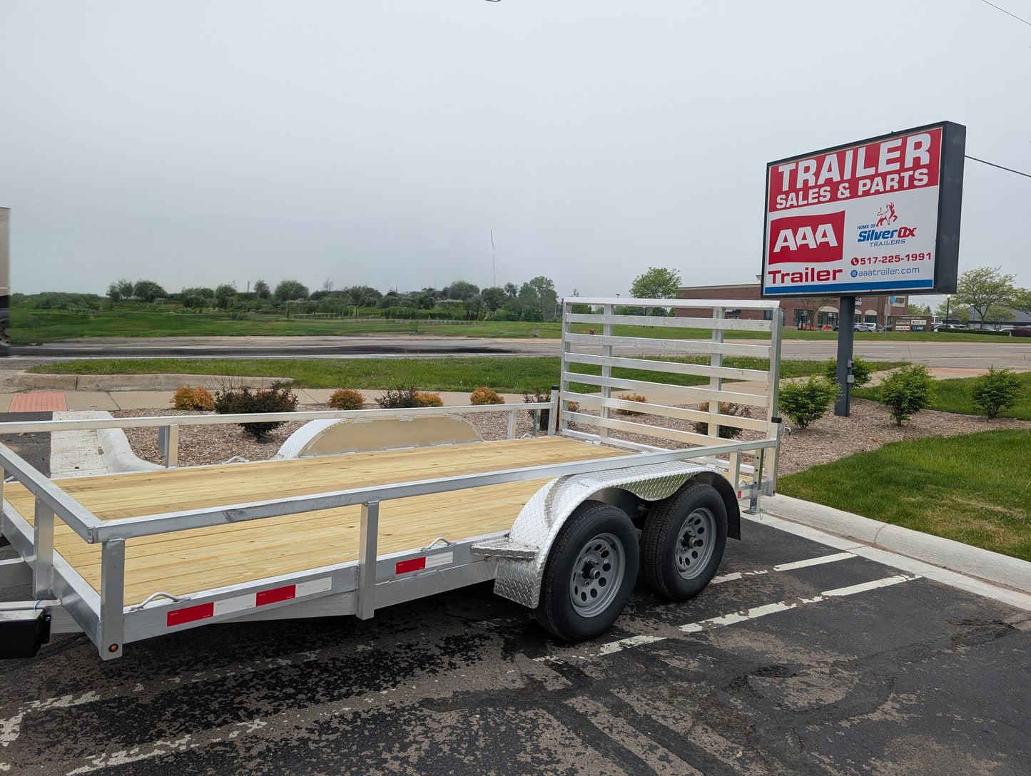 Silver Ox 7x14 Aluminum Tandem Axle Utility Trailer – HD Ramp – Brakes on Both Axles | AAA Trailer