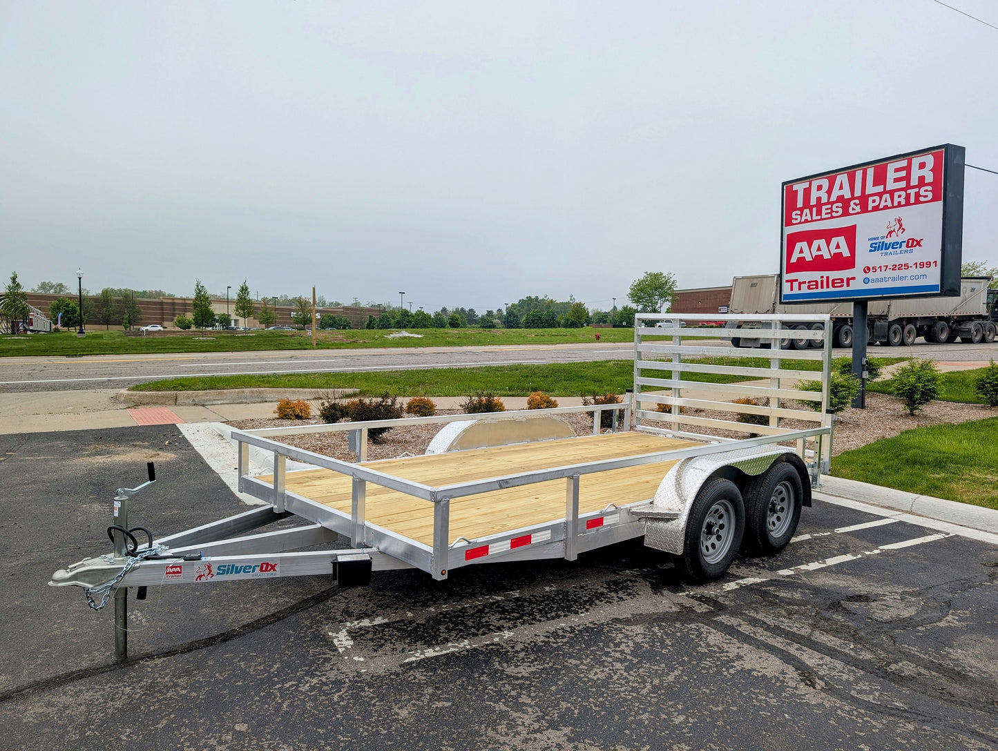 Silver Ox 7x14 Aluminum Tandem Axle Utility Trailer – HD Ramp – Brakes on Both Axles | AAA Trailer