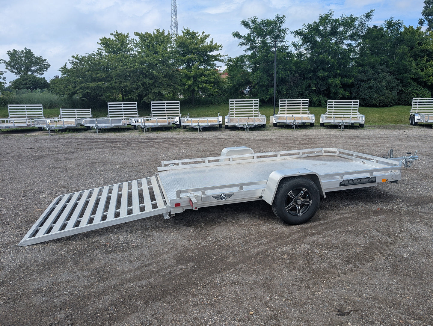 Aluma 7712HSLR 6.5x12 All Aluminum Utility w Slide Out Ramp 37033