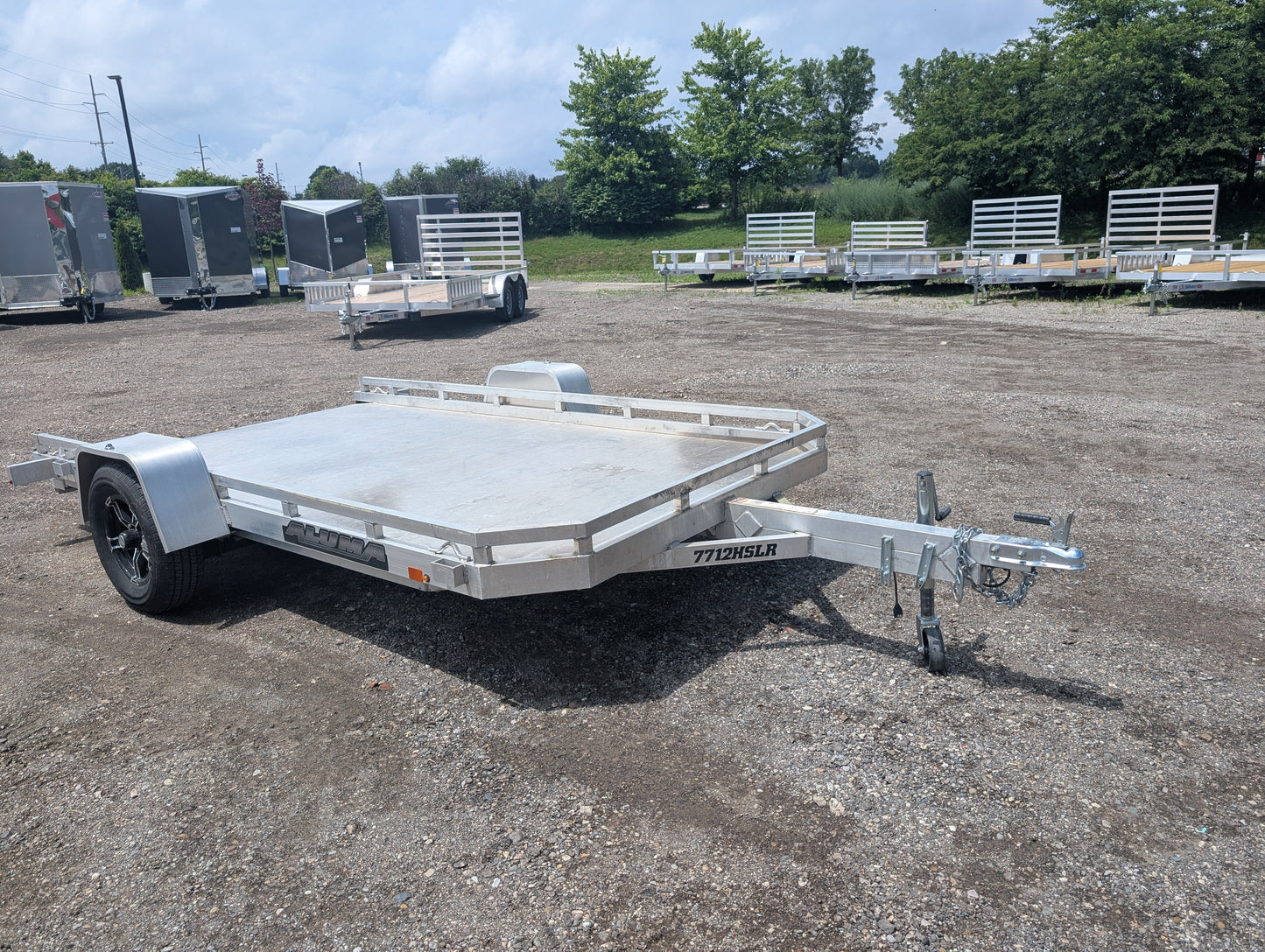 Aluma 7712HSLR 6.5x12 All Aluminum Utility w Slide Out Ramp 37033
