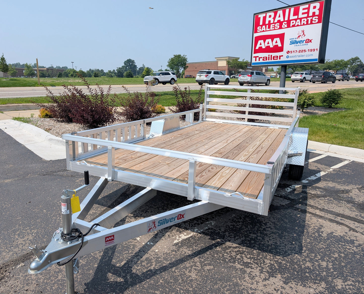 Silver Ox 7x14 Aluminum ATV Trailer – Side Ramps & Rear Ramp Gate