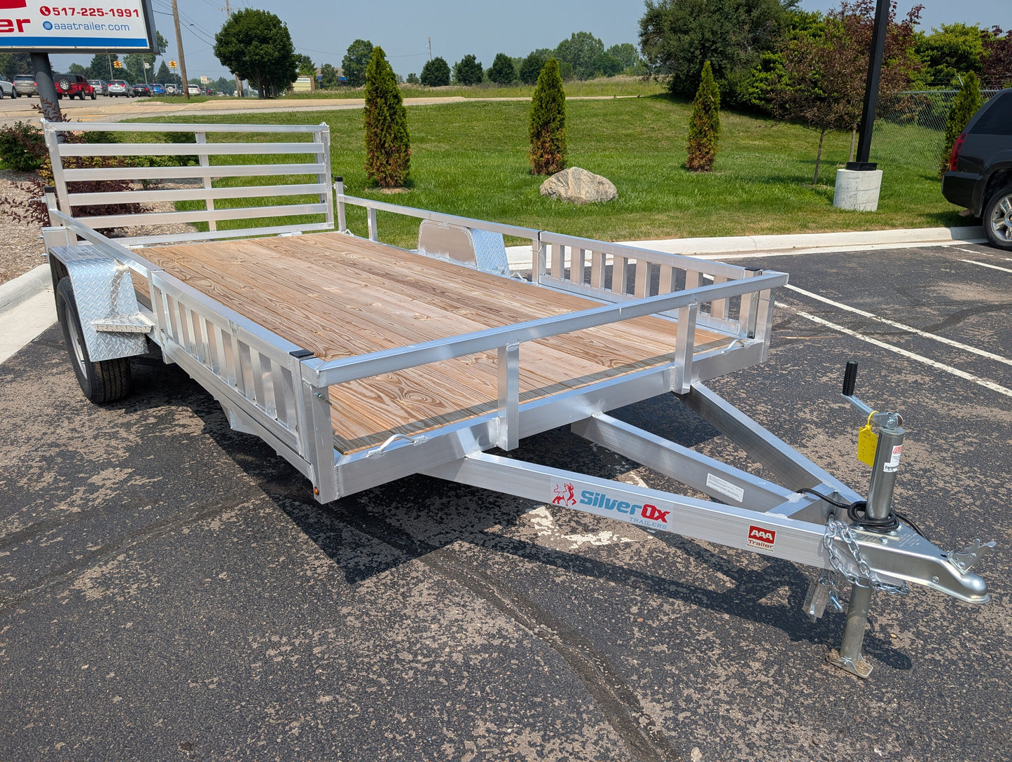 Silver Ox 7x14 Aluminum ATV Trailer – Side Ramps & Rear Ramp Gate