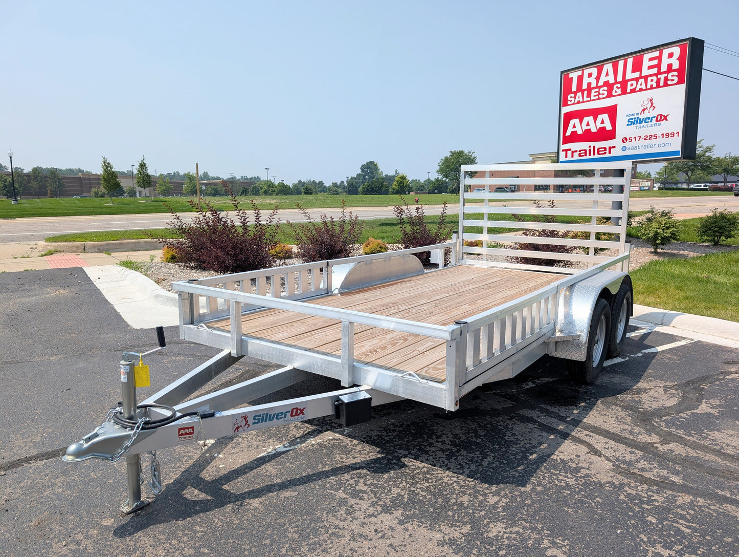 Silver Ox 7x14 Aluminum Tandem Axle Trailer – Side ATV Ramps | AAA Trailer
