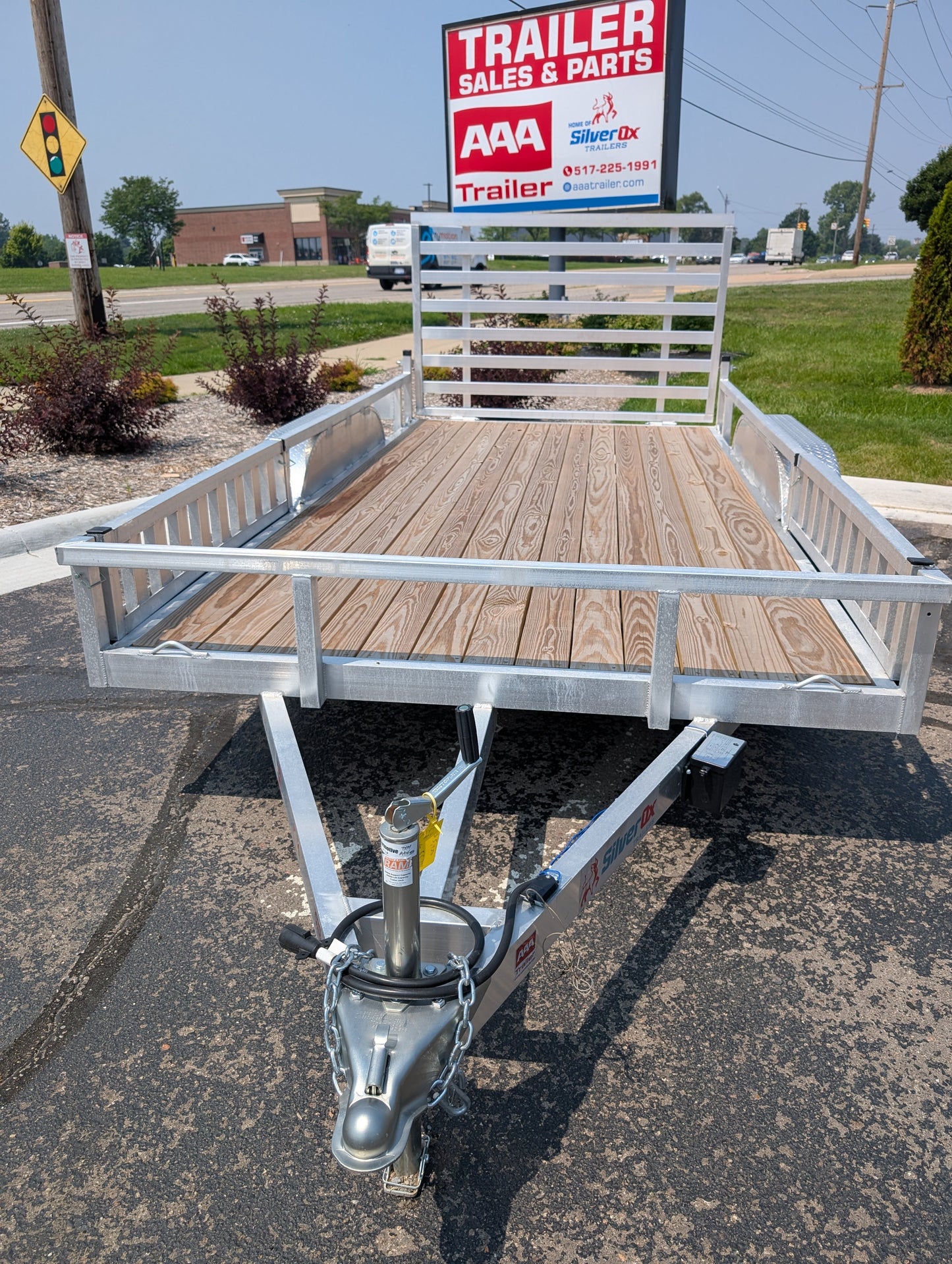 Silver Ox 7x14 Aluminum Tandem Axle Trailer – Side ATV Ramps | AAA Trailer