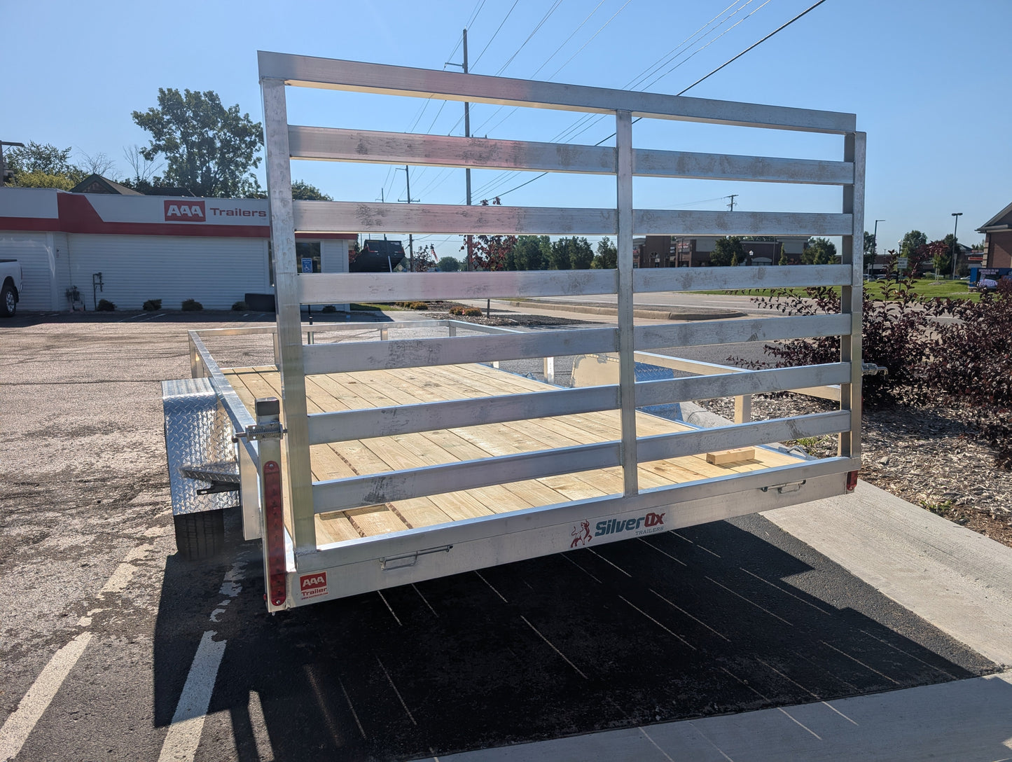 Silver Ox 7x14 Aluminum Utility Trailer – Single Axle – Rear Ramp