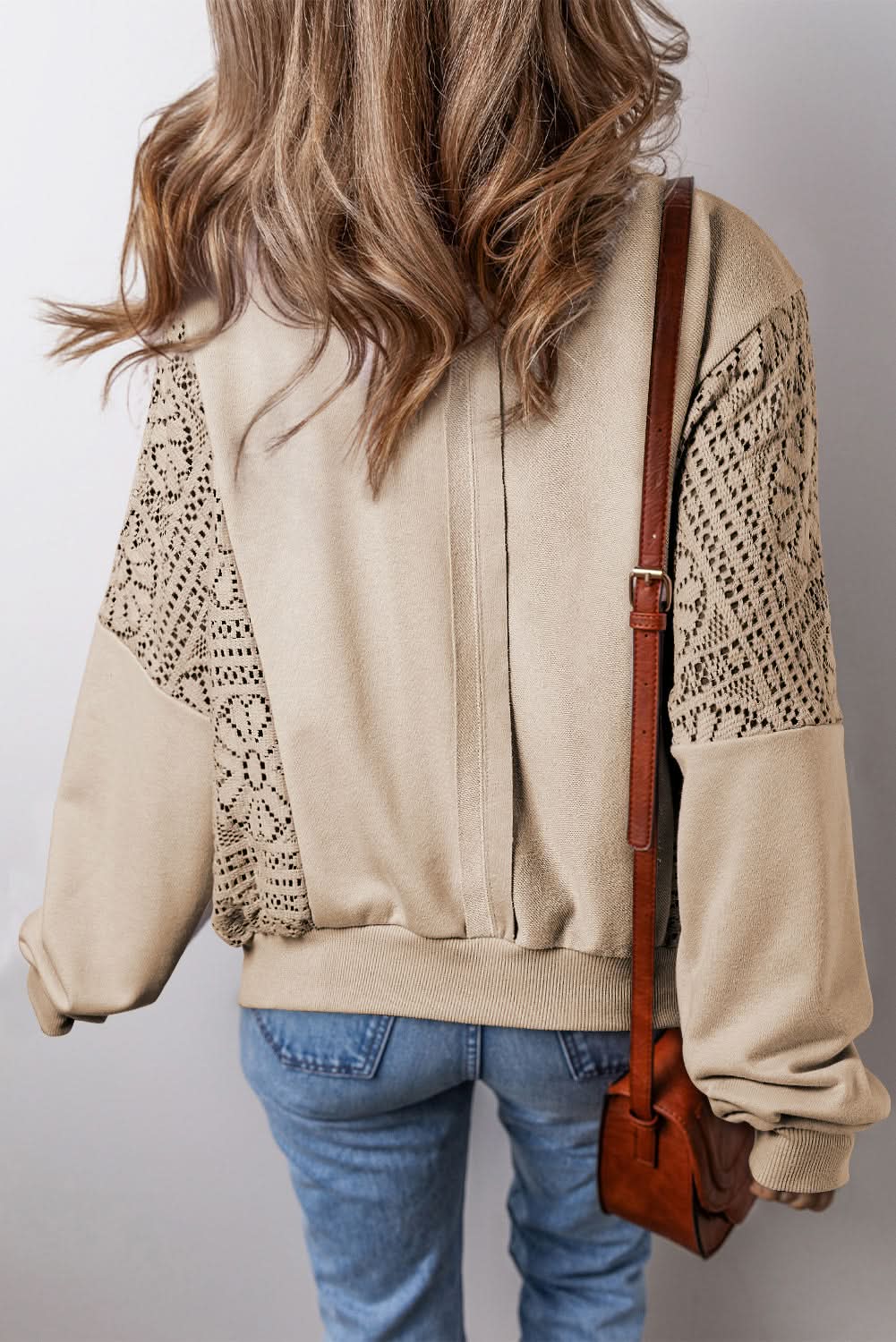Sweaters Love Salve Knit Sweatshirt Women's Daily Wear Ribbed Trim Top Casual Winter
